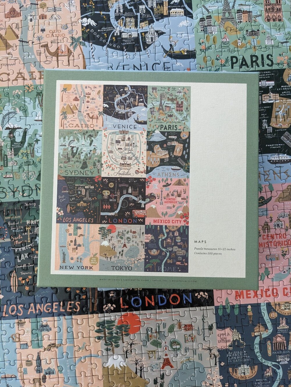 Rifle Paper Co. 500 Piece Maps Puzzle - Picture 8 of 8